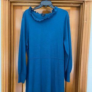 Talbots Ruffle Neck Sweater Dress